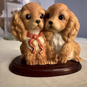 Home Interior “Puppy Love” figurine and wooden base
